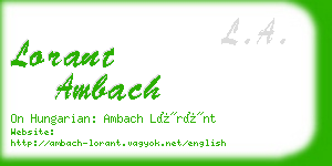 lorant ambach business card